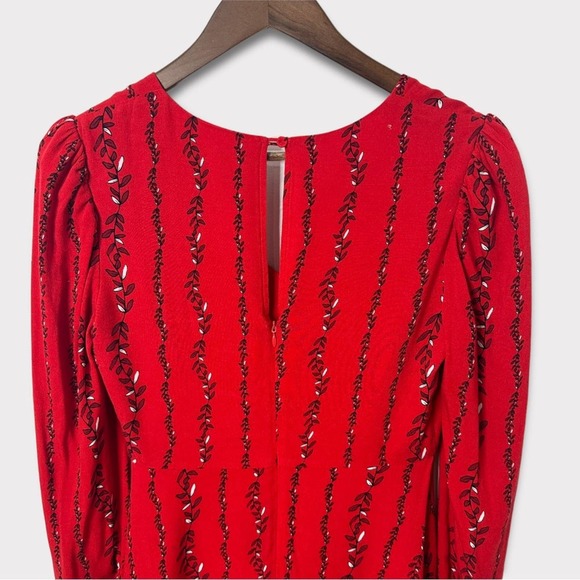 A Loves A Red Long Sleeve Poinsettia A-line Dress. Size 2. EUC. - Picture 6 of 10